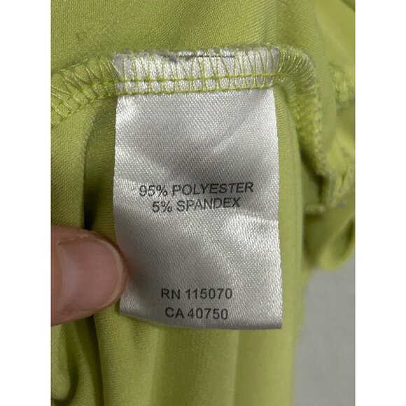 Nina Leonard Ruffle Button Up Tank Top Chartreuse Sz Large Sleeveless Tunic - Picture 6 of 10